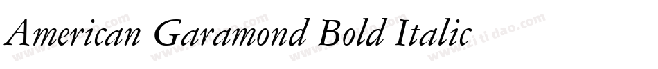 American Garamond Bold Italic BT字体转换